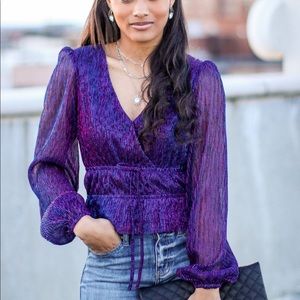 Shimmery V Neck Blouse